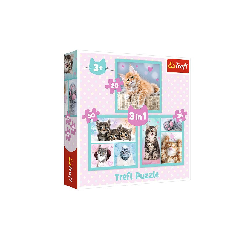 PUZZLE 3w1 Słodkie zwierzaki 34862