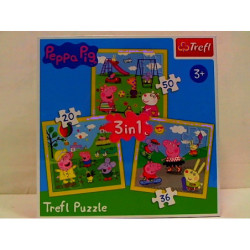 PUZZLE 3w1 Wesoły dzień Peppy/Świnka Peppa 34849