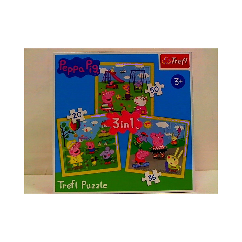 PUZZLE 3w1 Wesoły dzień Peppy/Świnka Peppa 34849