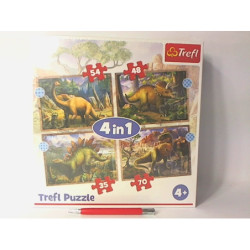 PUZZLE 4w1 Ciekawe dinozaury 34383