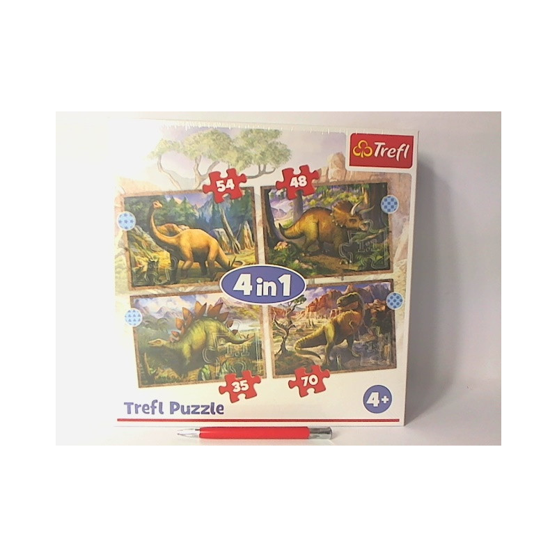 PUZZLE 4w1 Ciekawe dinozaury 34383
