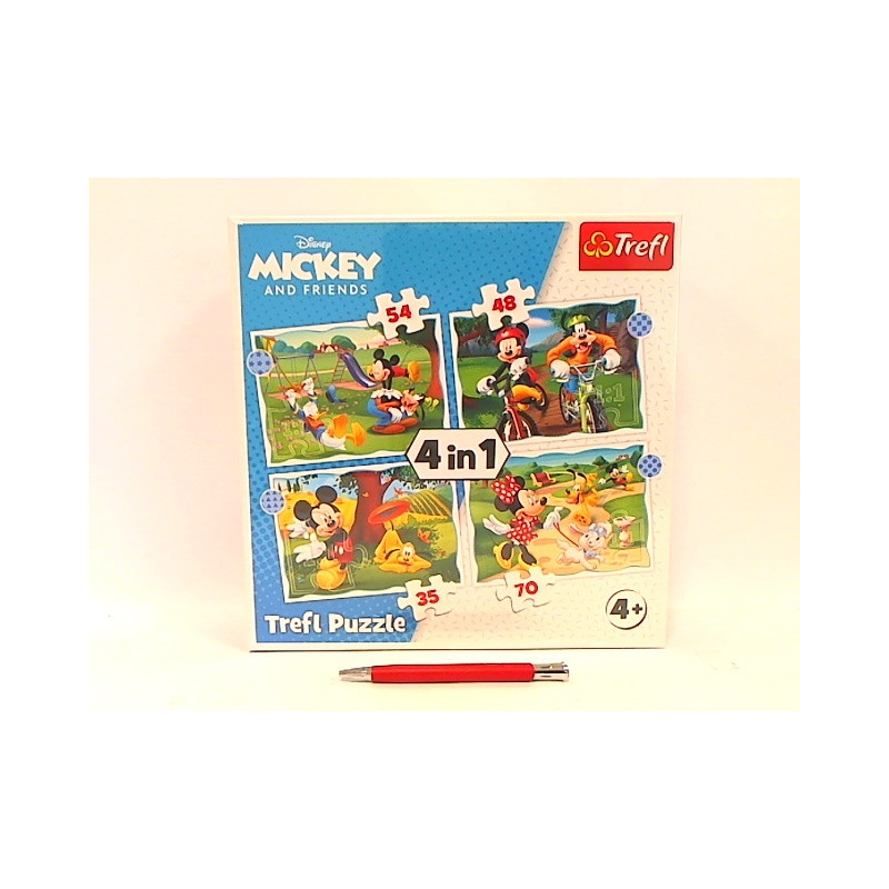 PUZZLE 4w1 Fajny dzień Mickiego /Disney 34604