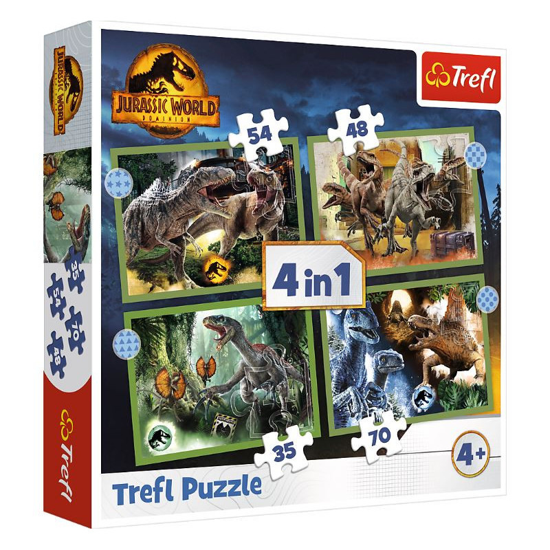 PUZZLE 4w1 Groźne dinozaury 34607