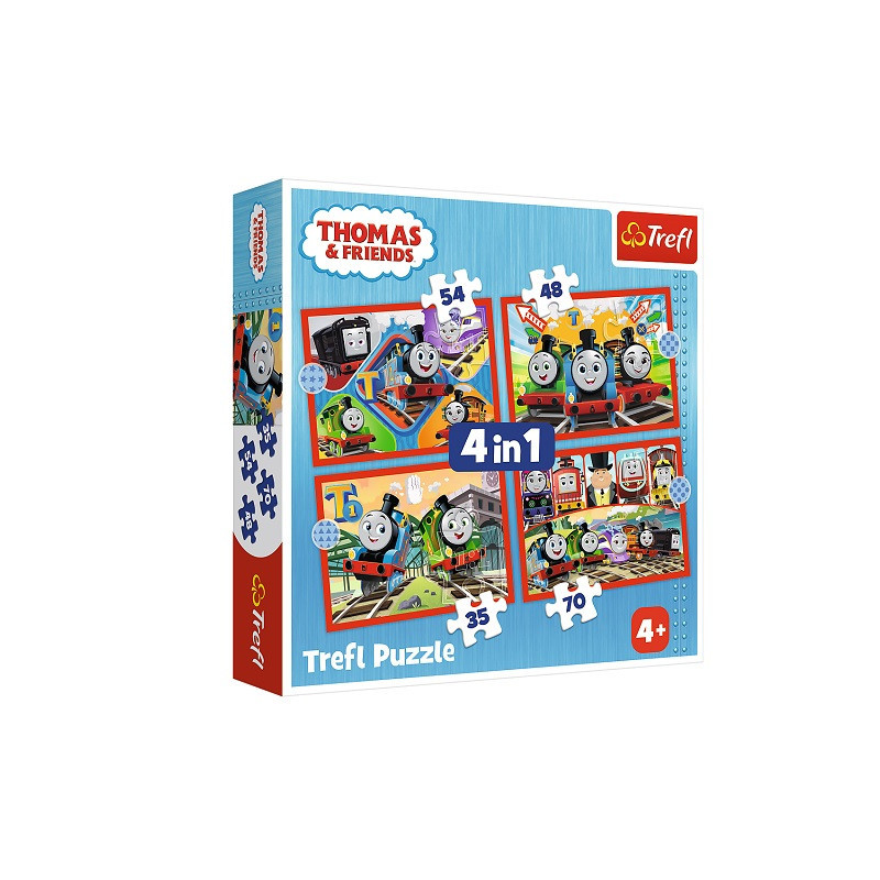 PUZZLE 4w1 Odjazdowy Tomek /Thomas_Friends 34619
