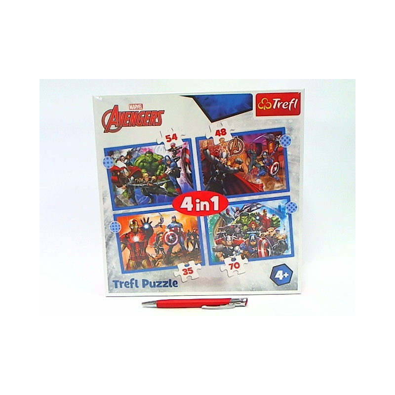 PUZZLE 4w1 Odważni Avengersi /Marvel 34386