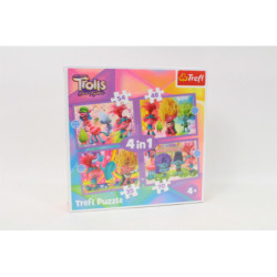 PUZZLE 4w1 Przygody kolorowych Trolli 34622