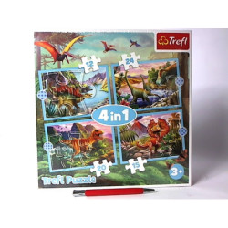PUZZLE 4w1 Wyjątkowe dinozaury 12/15/20/24 34609