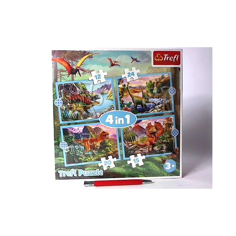 PUZZLE 4w1 Wyjątkowe dinozaury 12/15/20/24 34609