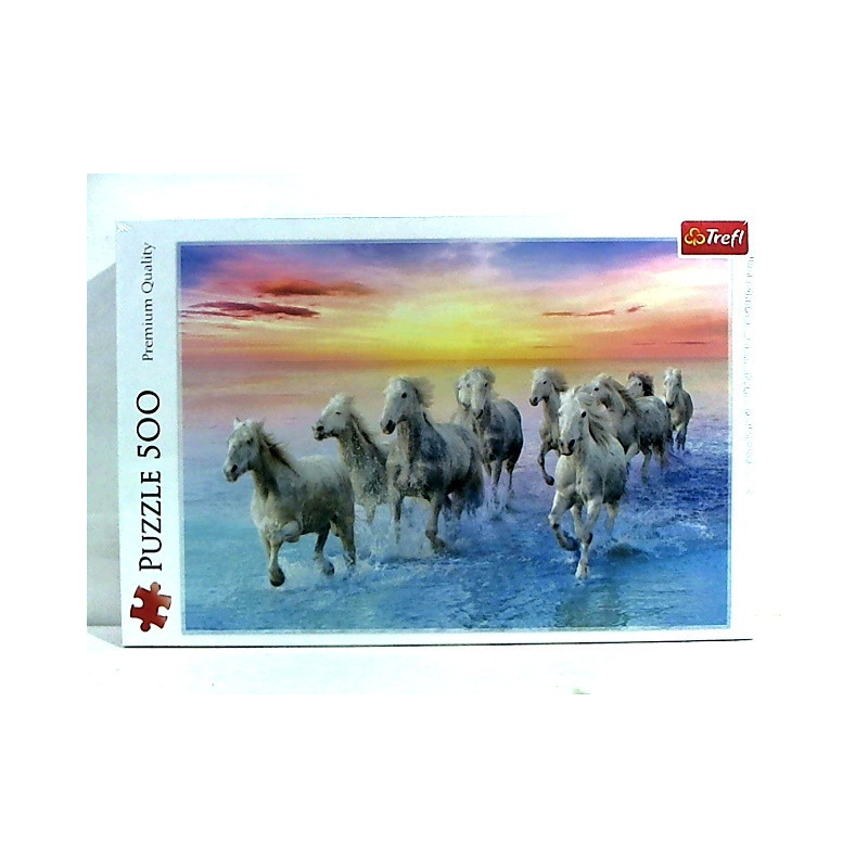 PUZZLE 500 Białe konie w galopie 37289