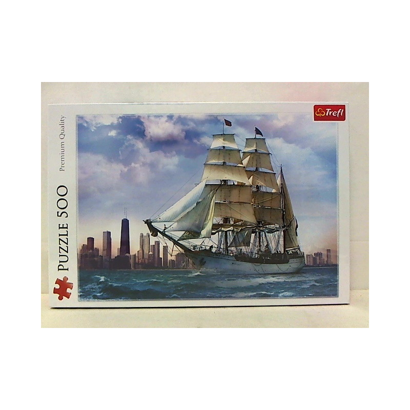 PUZZLE 500 Żaglowiec na tle Chicago 37120