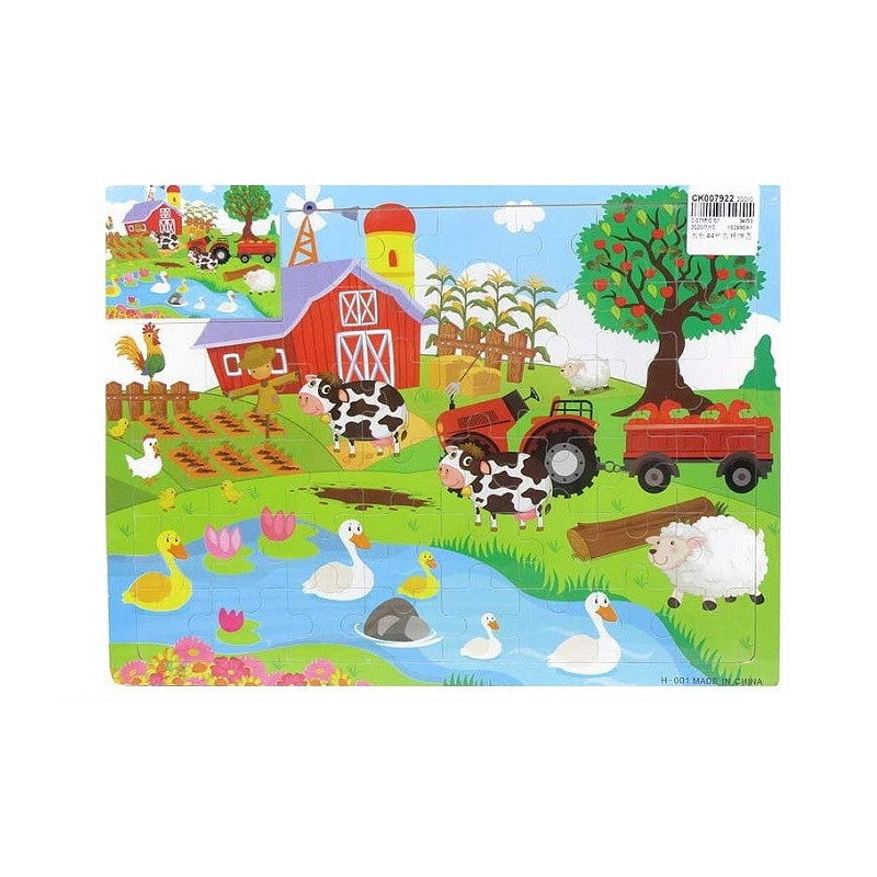 Puzzle drewno 44el farma BPUZ3916 23916