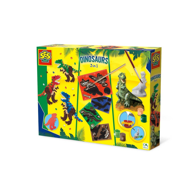 SES Dinozaur odlew gips+koraliki+zdrap.01409 14094