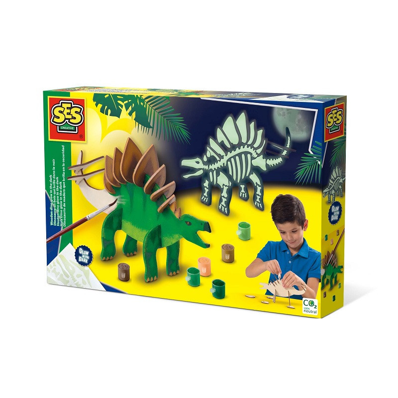 SES Drewniany Dino świecący w ciem.14209 42094