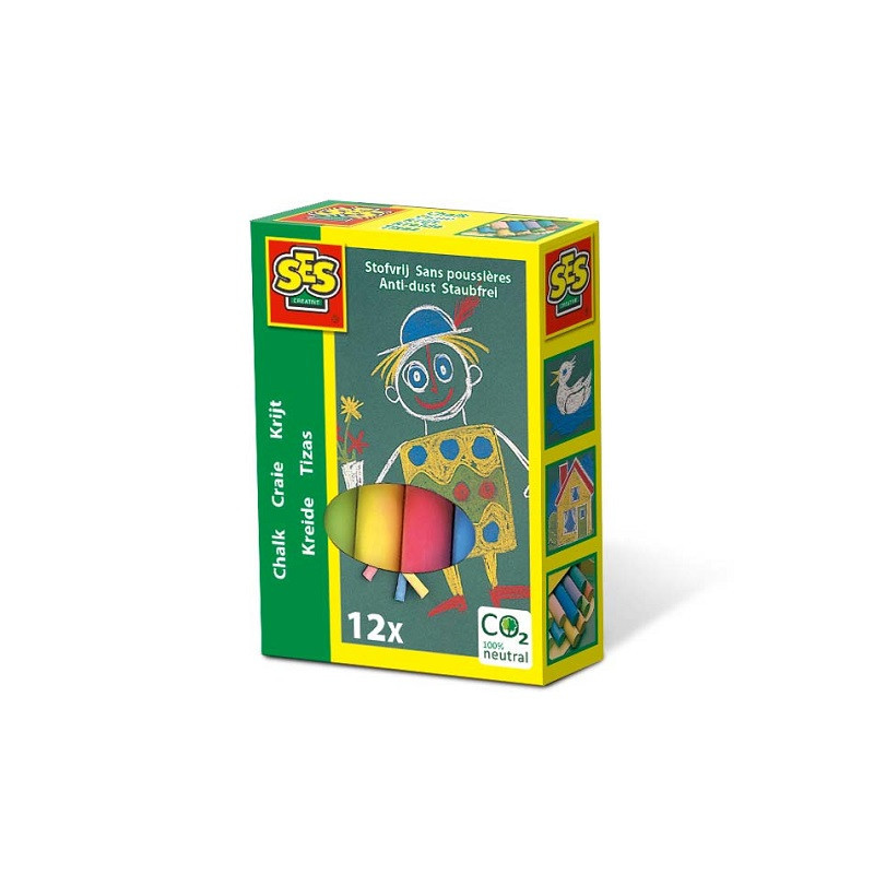 SES Kreda niepyląca kolorowa 12szt 00201 02015
