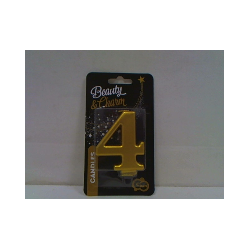 Świeczka B_C Cyfra4 metal złota 8cm PF-SCZ4 24330