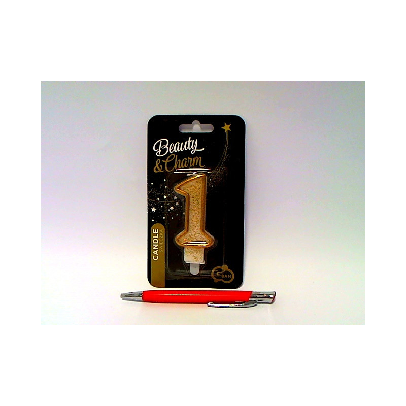 Świeczka B_C złoty kontur Cyferka1 PF-SCZK1 03724