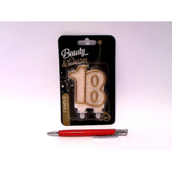 Świeczka B_C złoty kontur Cyferka18 SF-CZ18 38933