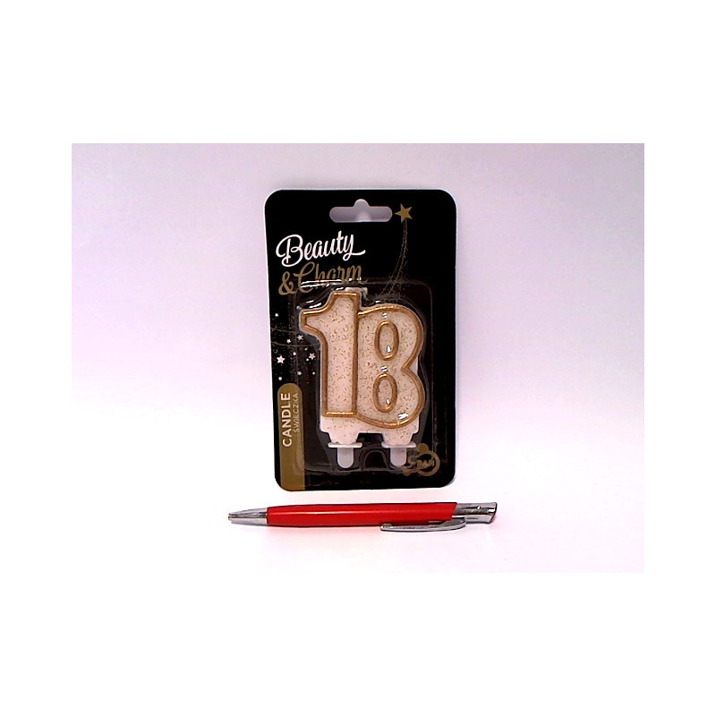 Świeczka B_C złoty kontur Cyferka18 SF-CZ18 38933