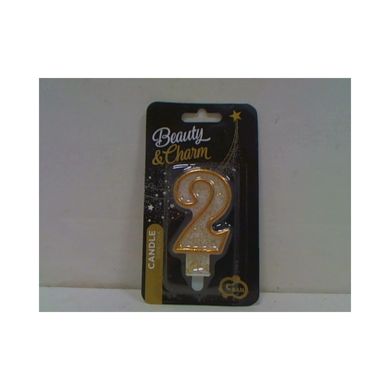 Świeczka B_C złoty kontur Cyferka2 PF-SCZK2 03748