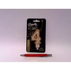 Świeczka B_C złoty kontur Cyferka4 PF-SCZK4 03786