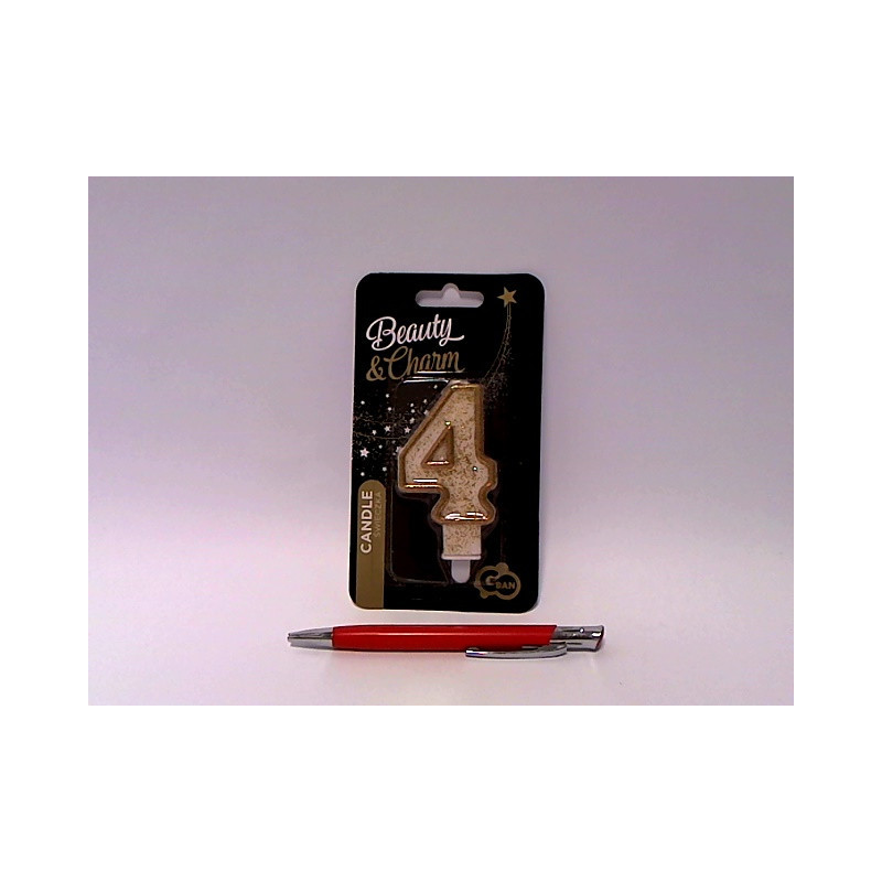 Świeczka B_C złoty kontur Cyferka4 PF-SCZK4 03786