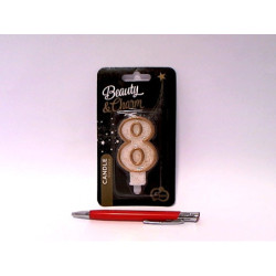 Świeczka B_C złoty kontur Cyferka8 PF-SCZK8 03861