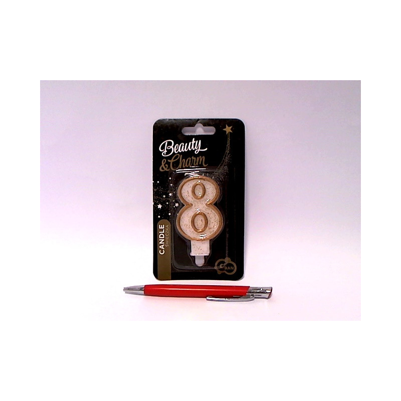 Świeczka B_C złoty kontur Cyferka8 PF-SCZK8 03861