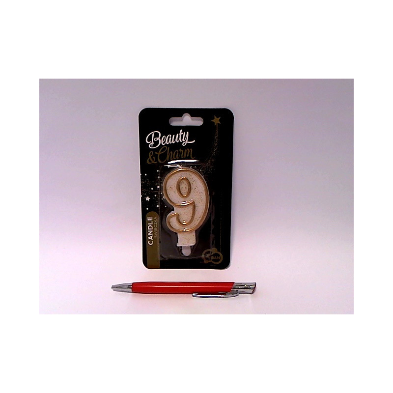 Świeczka B_C złoty kontur Cyferka9 PF-SCZK9 03885