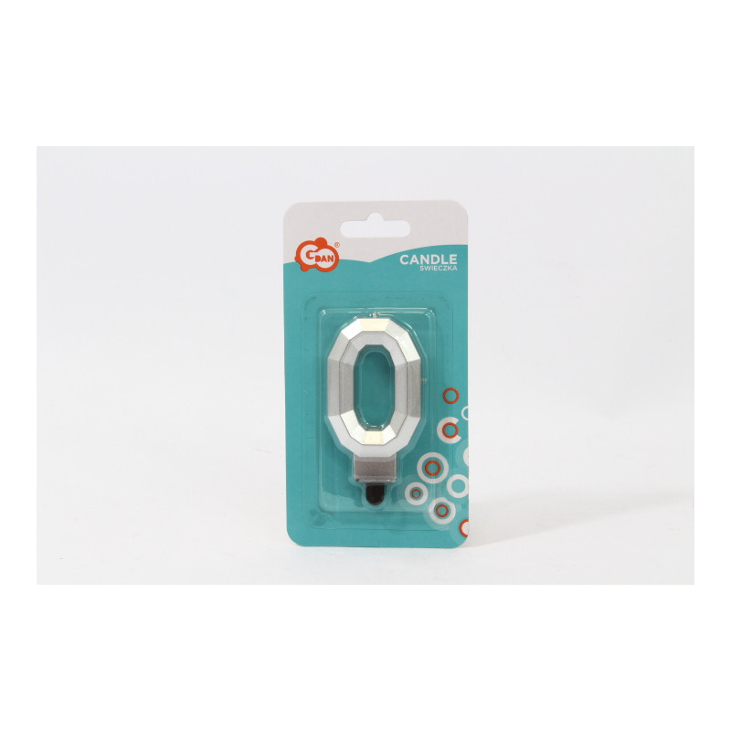 Świeczka cyfra 0 Diament met srebrny PF-SDS0 63193