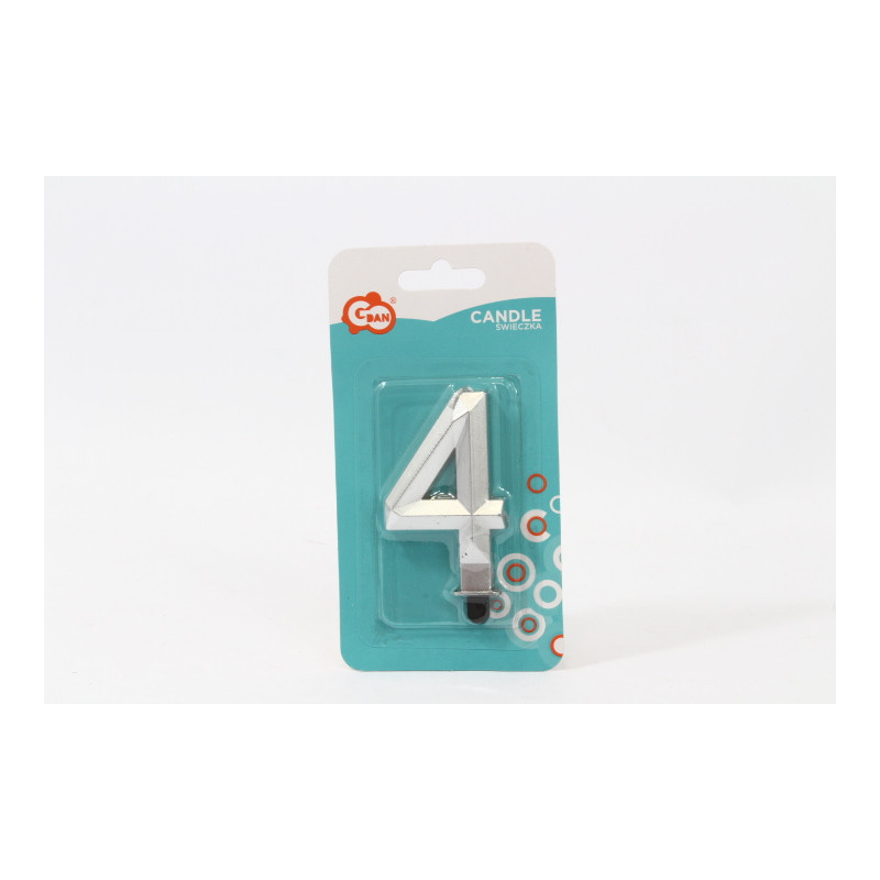 Świeczka cyfra 4 Diament met srebrny PF-SDS4 63278