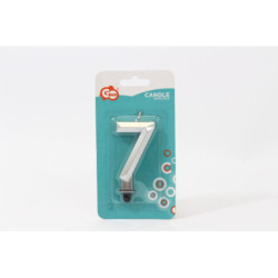 Świeczka cyfra 7 Diament met srebrny PF-SDS7 63339