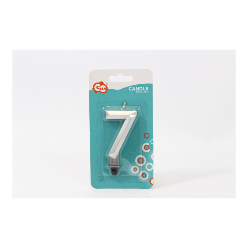 Świeczka cyfra 7 Diament met srebrny PF-SDS7 63339