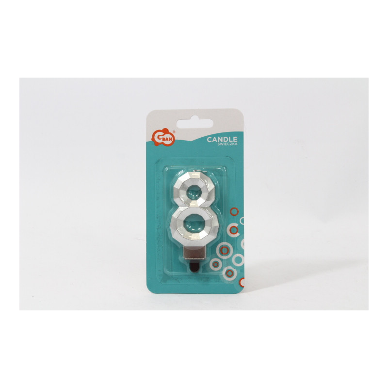 Świeczka cyfra 8 Diament met srebrny PF-SDS8 63353