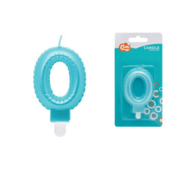 Świeczka Cyfra0 perła j.niebieska SF-PJN0 73956