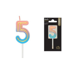 Świeczka Cyfra5 B_C neon 7C-SCN5 62103