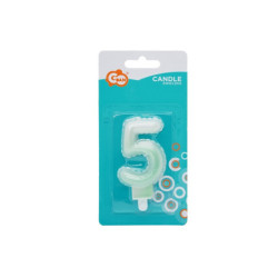 Świeczka Cyfra5 ombre perła bia-ziel SF-PBZ5 75066