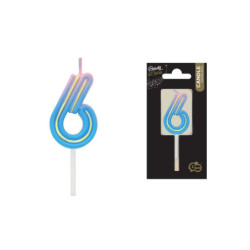 Świeczka Cyfra6 B_C neon 7C-SCN6 62110