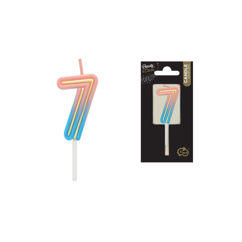 Świeczka Cyfra7 B_C neon 7C-SCN7 62127