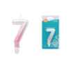 Świeczka Cyfra7 ombre perła biał-róż SF-PBR7 75301