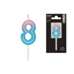 Świeczka Cyfra8 B_C neon 7C-SCN8 62134