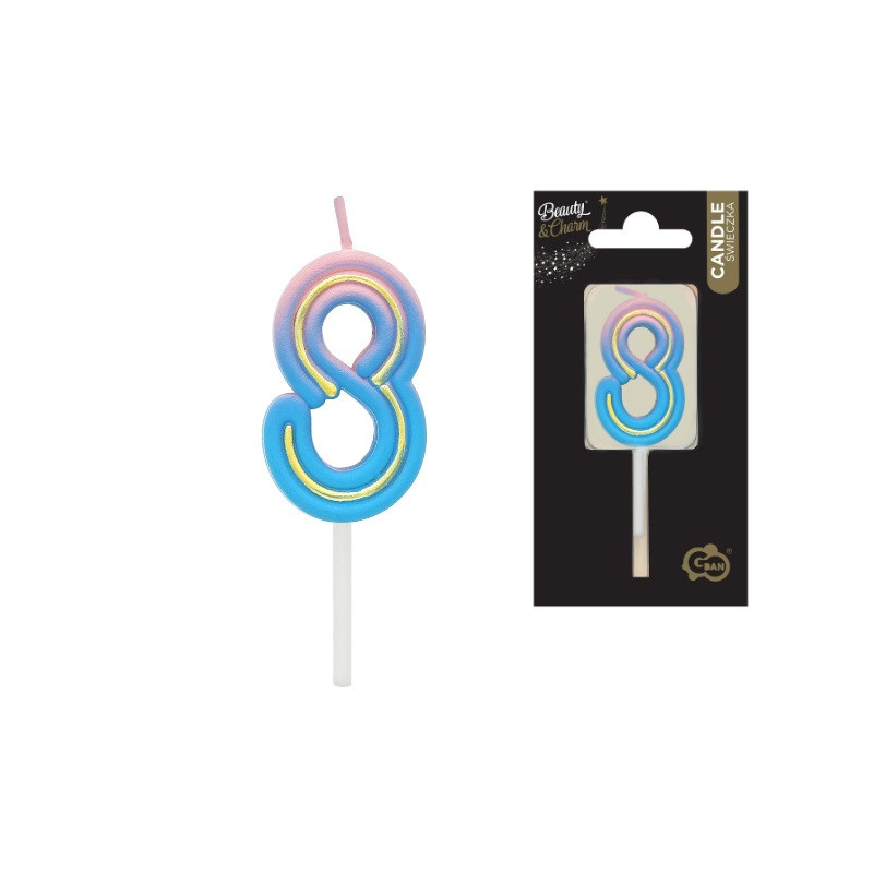 Świeczka Cyfra8 B_C neon 7C-SCN8 62134