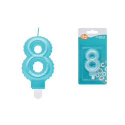 Świeczka Cyfra8 perła j.niebieska SF-PJN8 74113