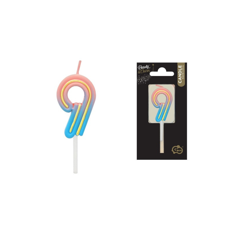 Świeczka Cyfra9 B_C neon 7C-SCN9 62141