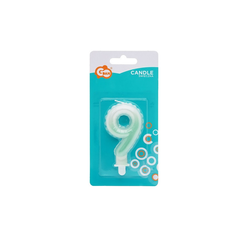 Świeczka Cyfra9 ombre perła bia-ziel SF-PBZ9 75141