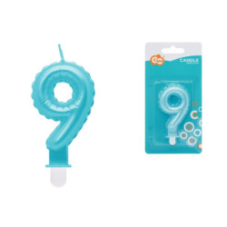 Świeczka Cyfra9 perła j.niebieska SF-PJN9 74137