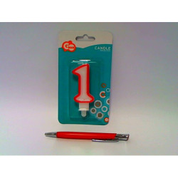Świeczka czerw.kontur Cyferka1 7cm PF-SCC/1 99975