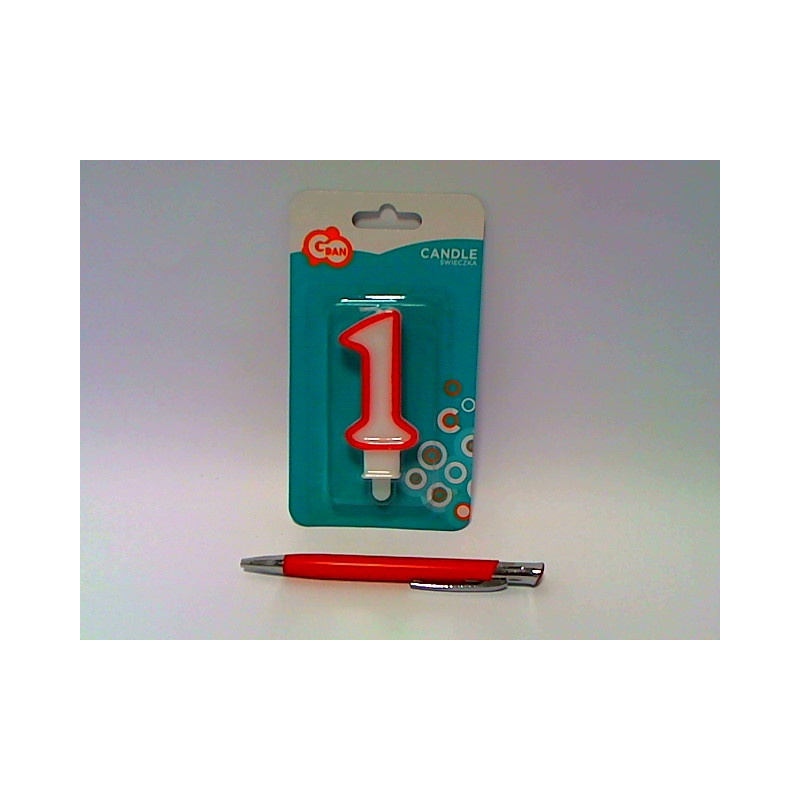 Świeczka czerw.kontur Cyferka1 7cm PF-SCC/1 99975