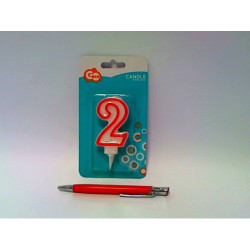 Świeczka czerw.kontur Cyferka2 7cm PF-SCC/2 99982