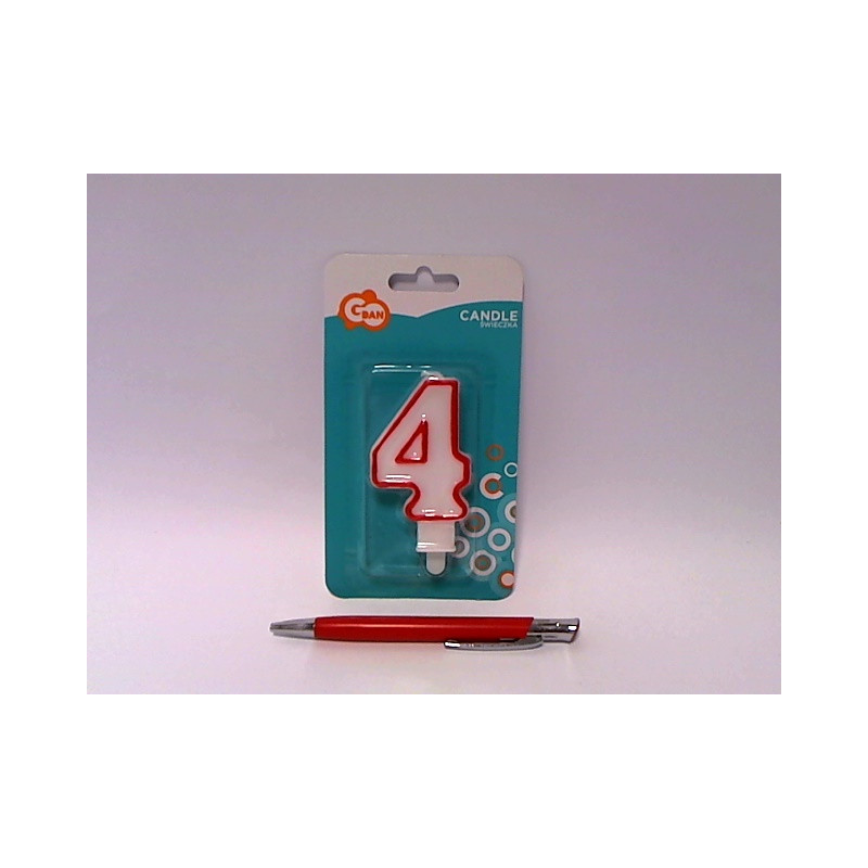 Świeczka czerw.kontur Cyferka4 7cm PF-SCC/4 49024