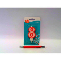 Świeczka czerw.kontur Cyferka8 7cm PF-SCC/8 49062